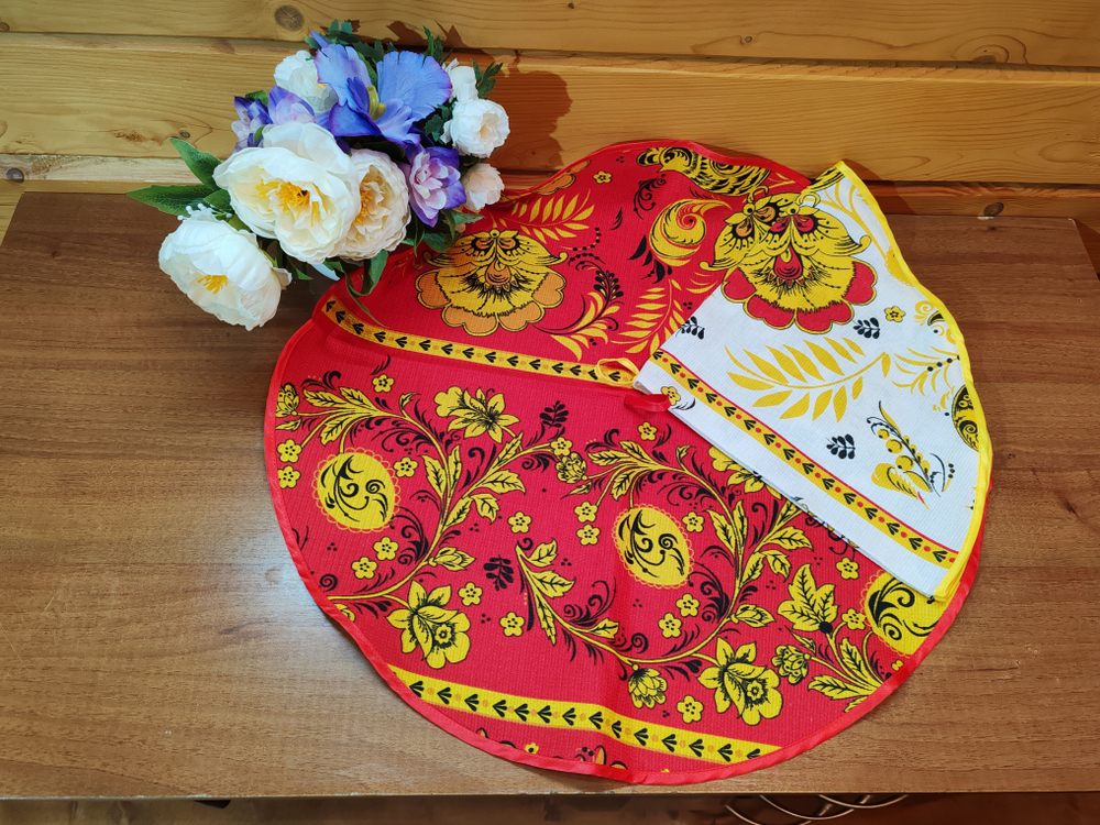 Полотенце кухонное, круглое, 2 шт, вафельное полотно