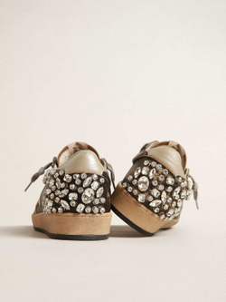 Ball Star in brown leather with crystal decoration