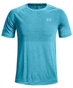 Мужская теннисная футболка Under Armour Men's UA Vanish Seamless Run Short Sleeve - небесный