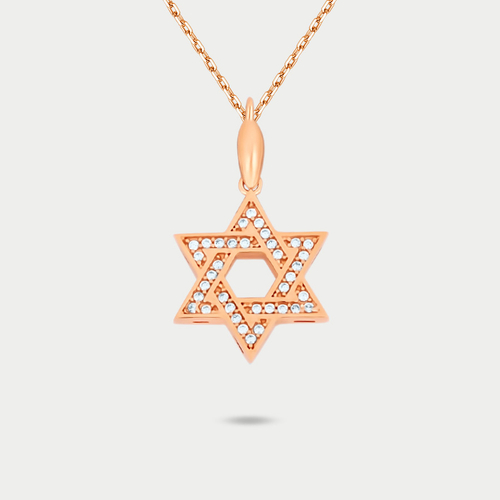 Подвеска мусульманская из розового золота 585 пробы с фианитами (арт. 75051)