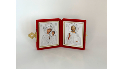 Складень бархат 4*5 Спаситель-Казанская БМ риза/Соф (Ков) 11005362