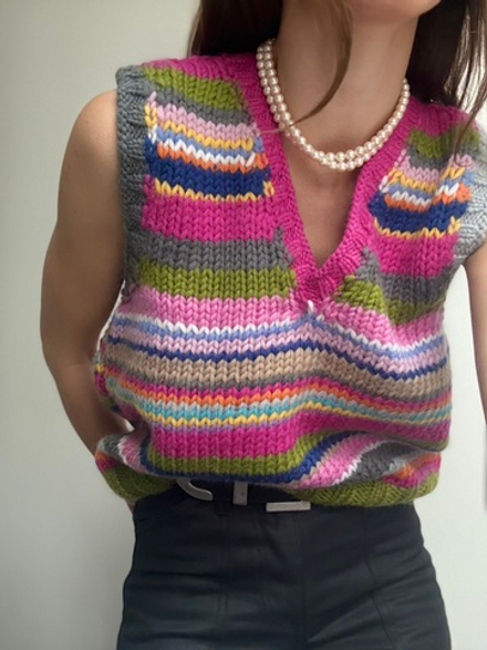 Жилет шерстяной цветные полосы by Ma