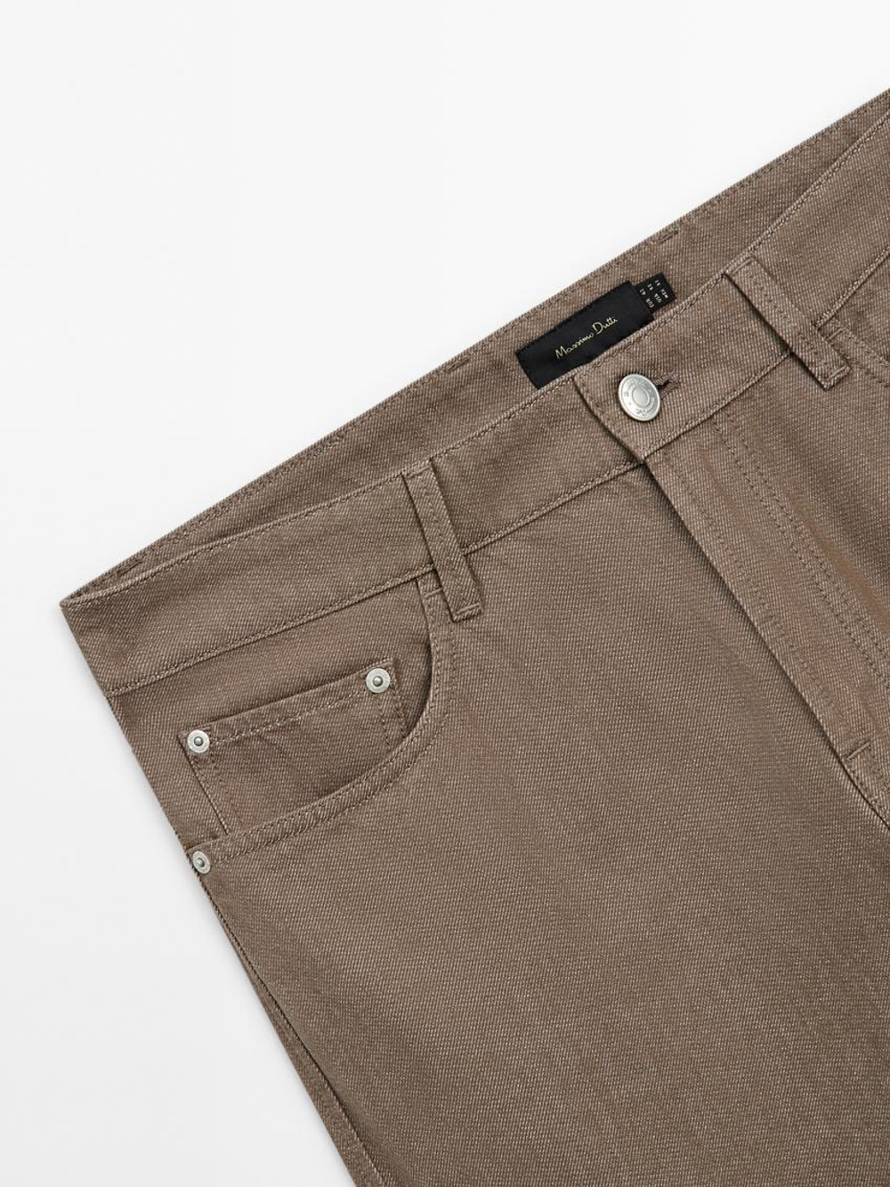 Massimo Dutti Зауженные джинсы из хлопковой джинсовой ткани, норка