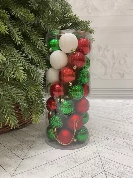 Набор пластиковых шаров Калейдоскоп 60 мм., 35 шт., Christmas DeLuxe (89286)