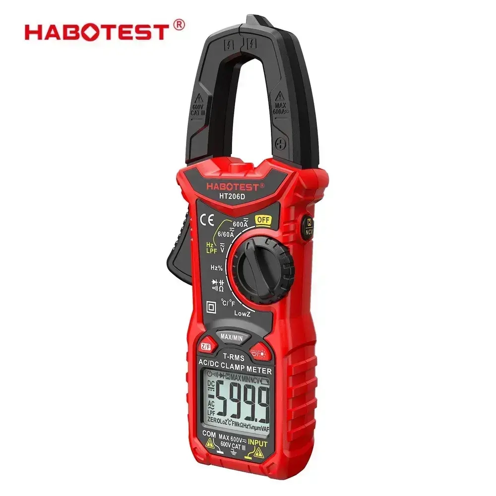Мультиметр HT206D Habotest клещи постоянного и переменного тока 0,01 - 600А емкость частота подветка