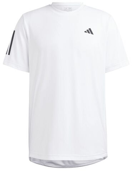 Мужская теннисная футболка Adidas Club 3 Stripes Tennis Tee - white blanc