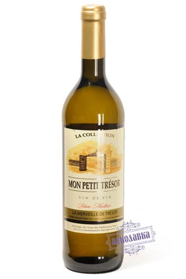 Вино Мон Петит Трезор столовое белое полусладкое 0,75л 10%