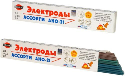 Электроды АНО-21 TIGARBO ассорти d-2; 2,5; 3 (уп/1кг)
