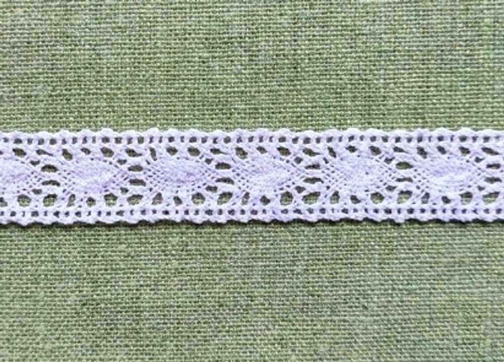 Кружево хлопковое/Тесьма вязаная 20.01.087, ш. 2 см, сиреневый