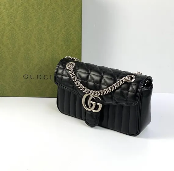 Сумка на плечо Gucci GG Marmont маленького размера черный