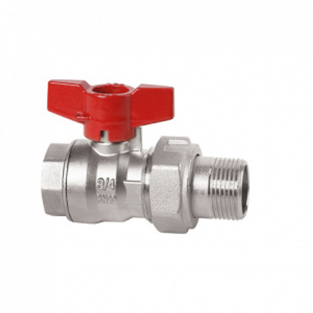 Кран шаровой сер.RED6,1/2"(В-американка), ручка-бабочка CIM 346/RED6 12 (Арт.:CIM 346/RED6 12)