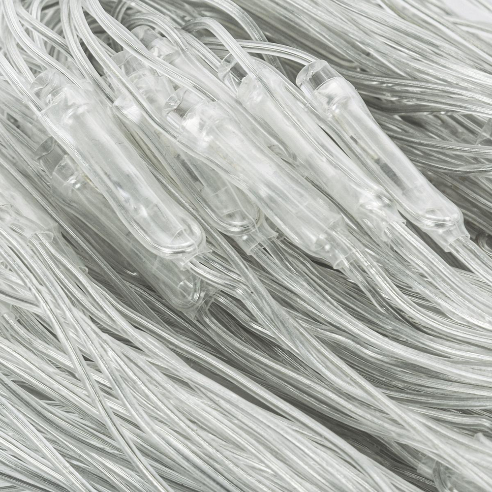 Гирлянда сетка ш1,5* в1,5м 120 ламп LED, прозр.пров.,8 реж, IP-20, цв.синий (Серпантин)