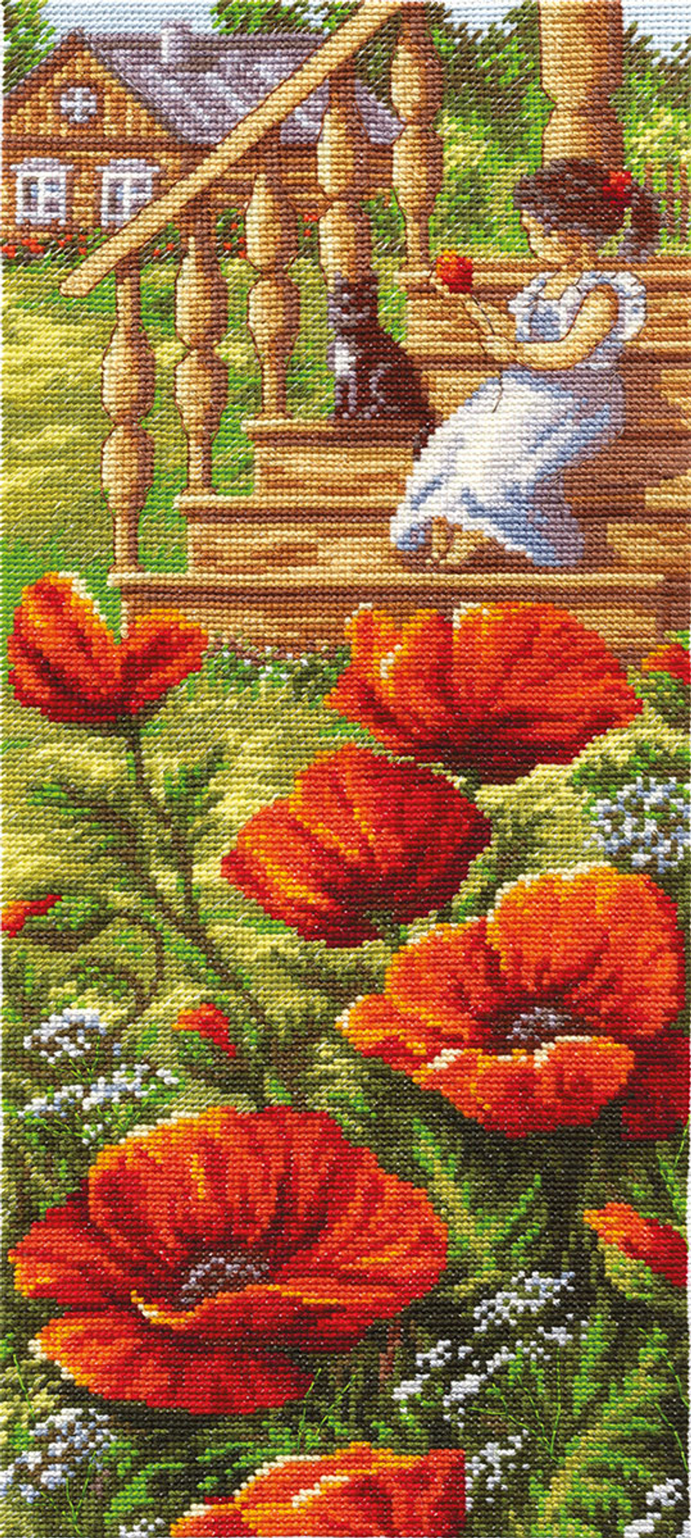 Набор для вышивания "PANNA"PS-1267 "Маки у крыльца" 15.5 х 35 см