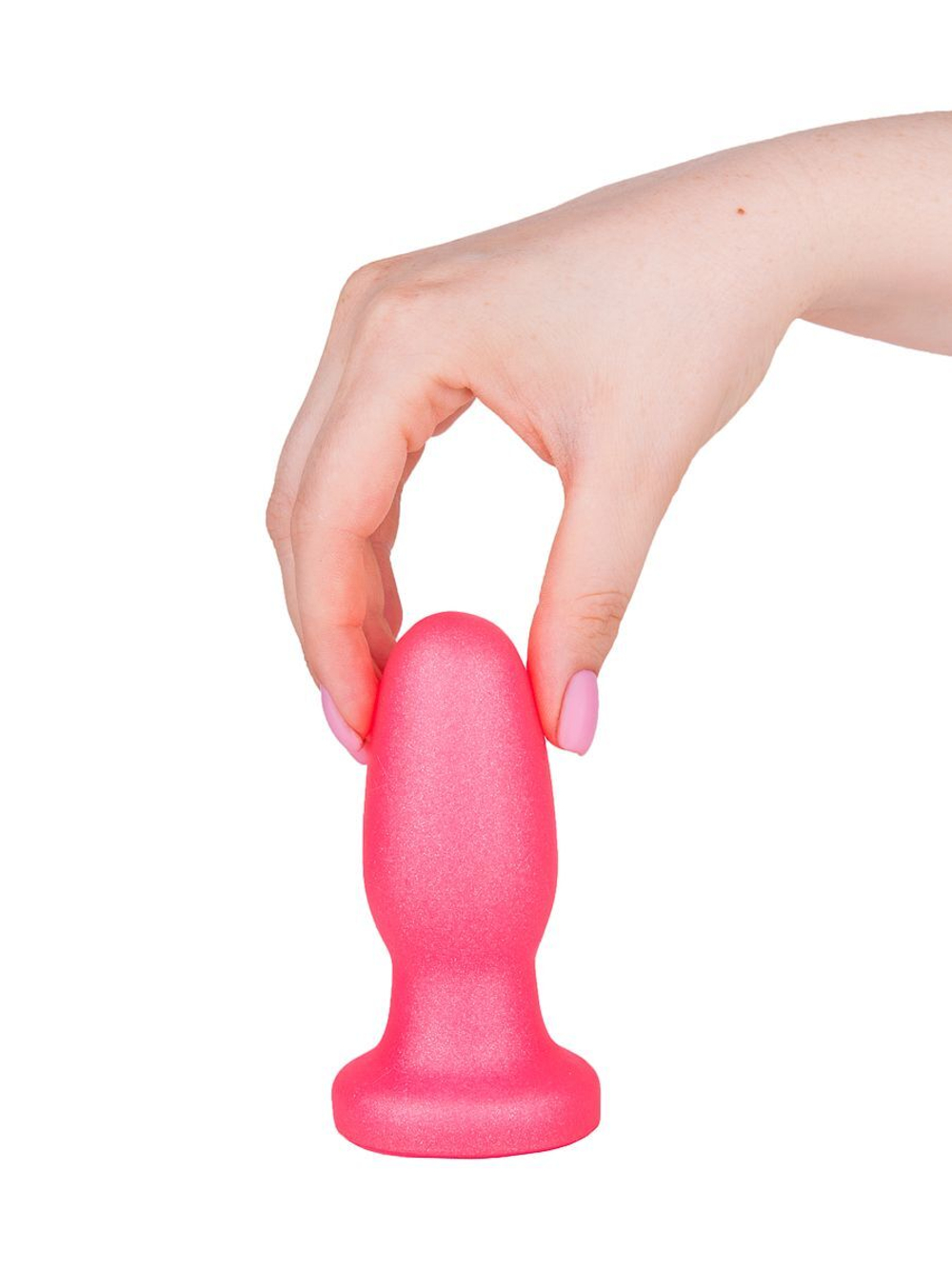 Овальная анальная пробочка розового цвета - 11,5 см. (Цвет: розовый)