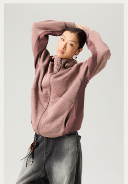 Худи Nothomme Blue Men’s Outdoor Color-Block Fleece Zip-Up Hoodie