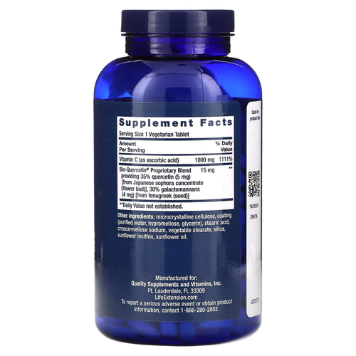Life Extension, витамин C и Bio-Quercetin, 250 вегетарианских таблеток