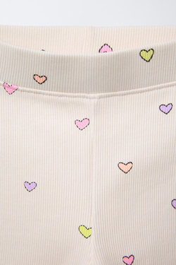 ZARA ЛЕГИНСЫ ИЗ ТКАНИ В РУБЧИК С ПРИНТОМ, ЭКРЮ