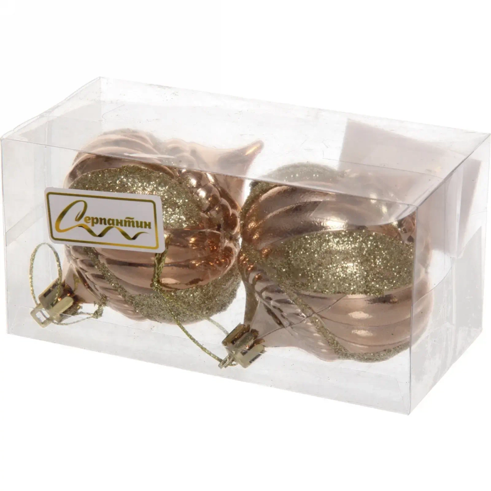 Ёлочные игрушки «Волшебная юла» 6 см (набор 2 шт), Шампань