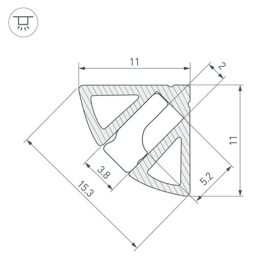 Профиль Arlight SL-Kant-H11-2000 Anod Olive Grey 038197