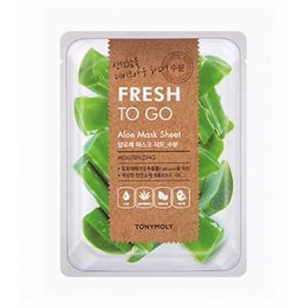 TONY MOLY Fresh To Go Aloe Mask Sheet Маска увлажняющая алое, 22 г