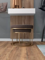 Комплект круглых банкеток - ЗКОР - коричневое на золотом