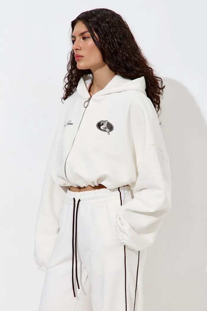 Худи укороченное "Âme Sirène" кремового цвета