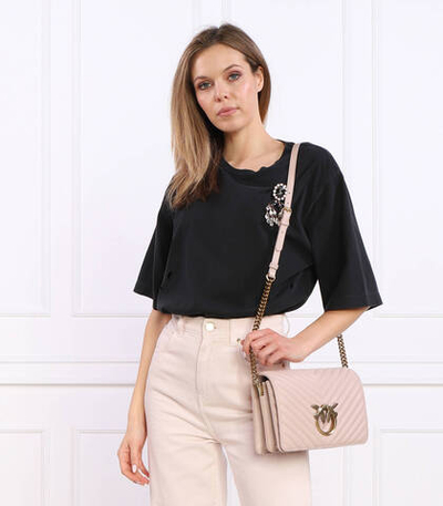 кожа наплечная сумка LOVE CLICK CLASSIC SHEEP NAPPA Pinko - пудро-розовый(100063 A0GK)