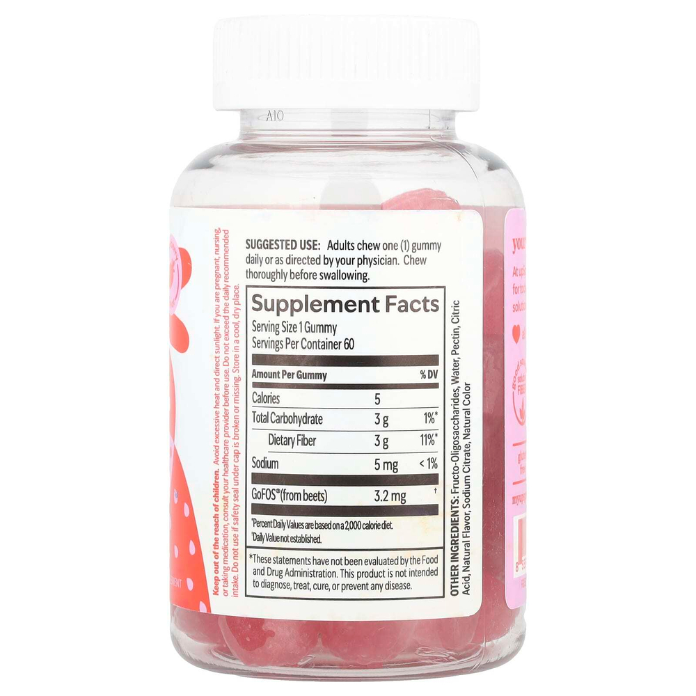 UpSpring, Жевательные мармеладки с клетчаткой, клубника, 60 веганских жевательных таблеток