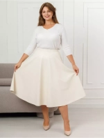 Юбка кожаная миди трапеция