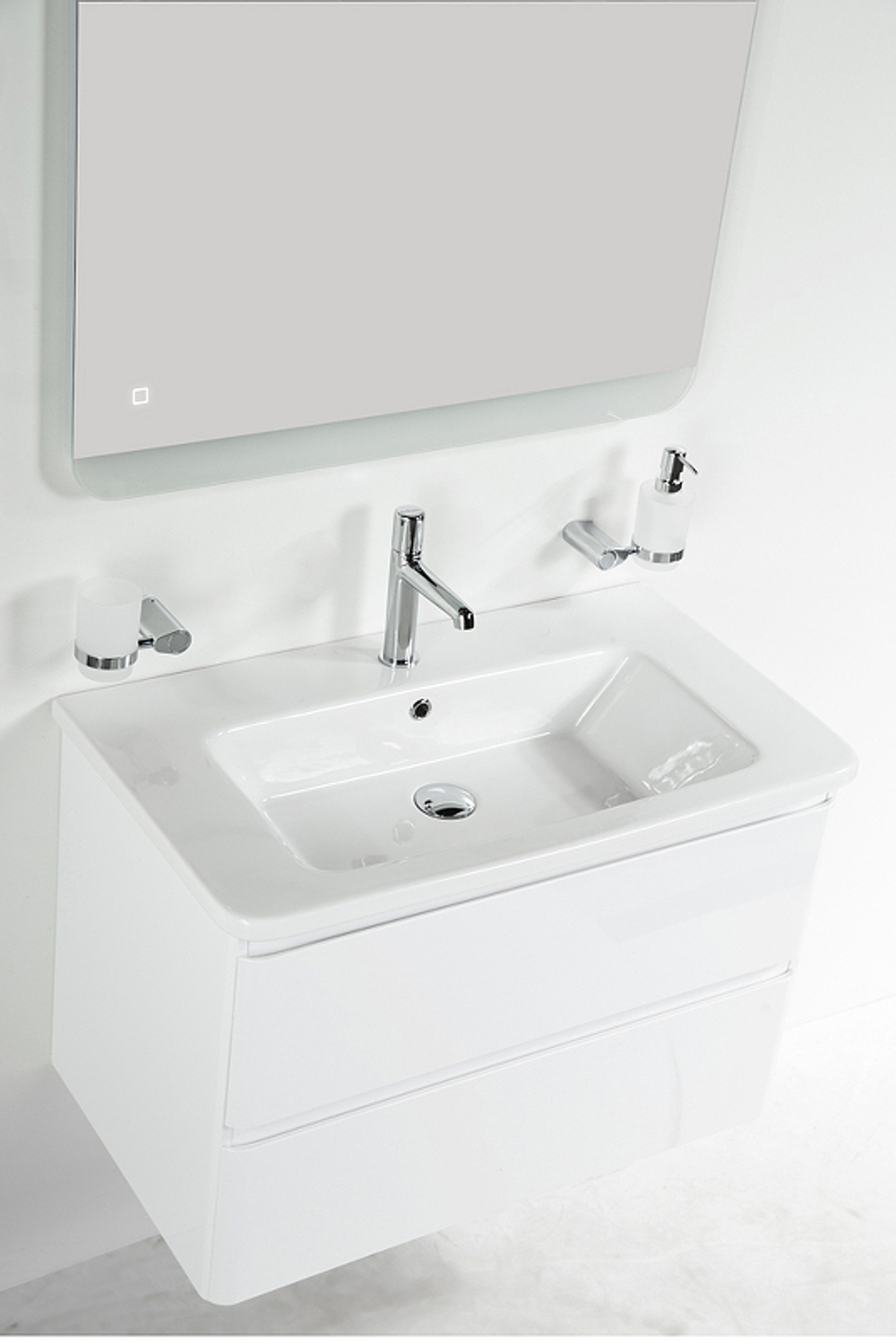 Тумба под раковину BelBagno 105 ALBANO-CER-1050-2C-SO-BL подвесная Bianco Lucido