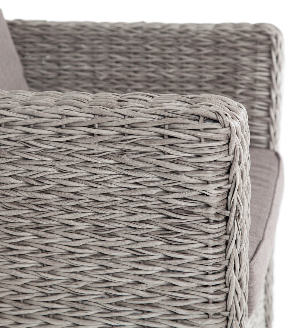 "Капучино" кресло из искусственного ротанга (гиацинт), цвет серый