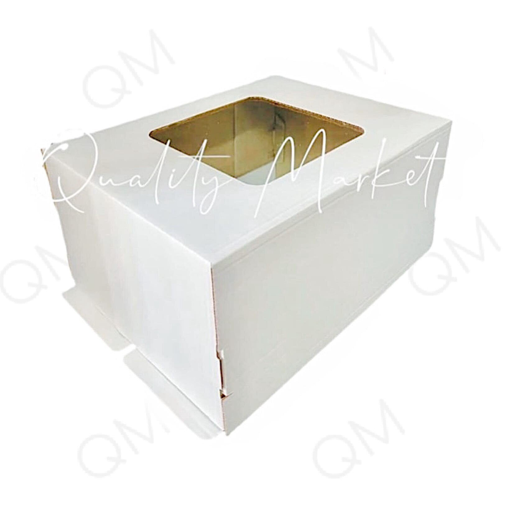 Коробка для торта с окошком 420*420*290 мм белая, 25 шт