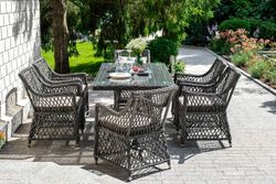 "Латте" обеденная группа плетеная, цвет графит