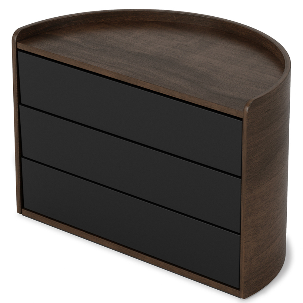 Шкатулка moona, черная/орех