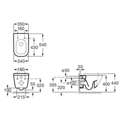 Унитаз подвесной Roca  Gap 346477000 схема