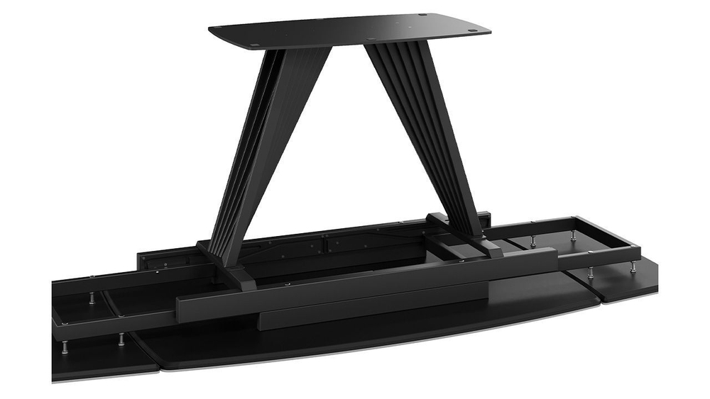 Стол кухонный обеденный раздвижной Черный муар/Керамика матовая серый мрамор 130(190)х80х76 см