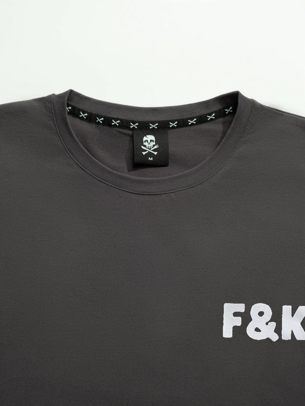 Футболка оверсайз F&K темно-серая - фото 10