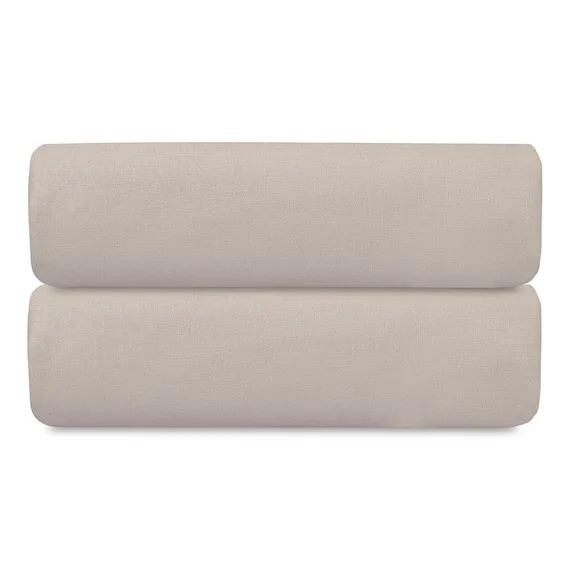Простыня на резинке изо льна и хлопка серо-бежевого цвета из коллекции essential, 180х200х30 см