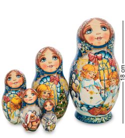 Народные промыслы МР-16/ 9-B Матрешка 5м «Мария с ангелами»