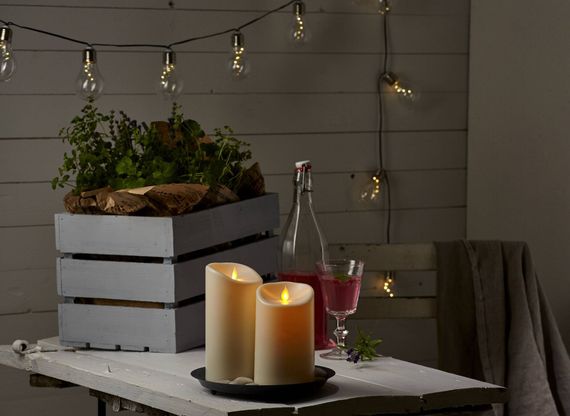 Светодиодная свеча LED TWINKLE 17,5 см с эффектом живого пламени (063-77)