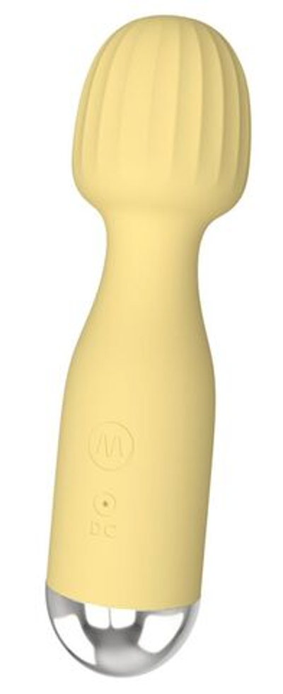 Желтый мини-вибратор с шаровидной головкой (Цвет: желтый)