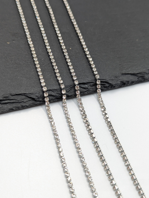 Стразовая цепь 2мм нержавеющая сталь, 20см