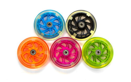 Колесо для детского самоката, 120мм, с подшипниками ABEC 7, переднее, светящееся, пластик, черное