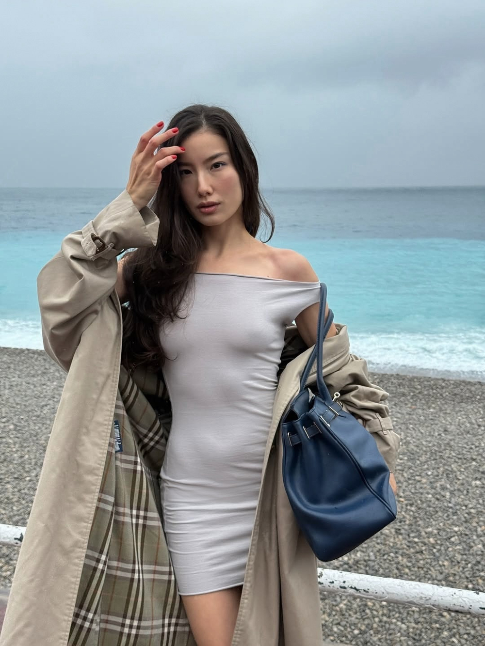 grey asymmetric dress