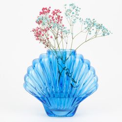 Ваза для цветов Seashell, 18,5 см, голубая