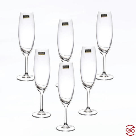 Набор бокалов для шампанского Crystalite Bohemia Milvus/Barbara 250 мл (6 шт)