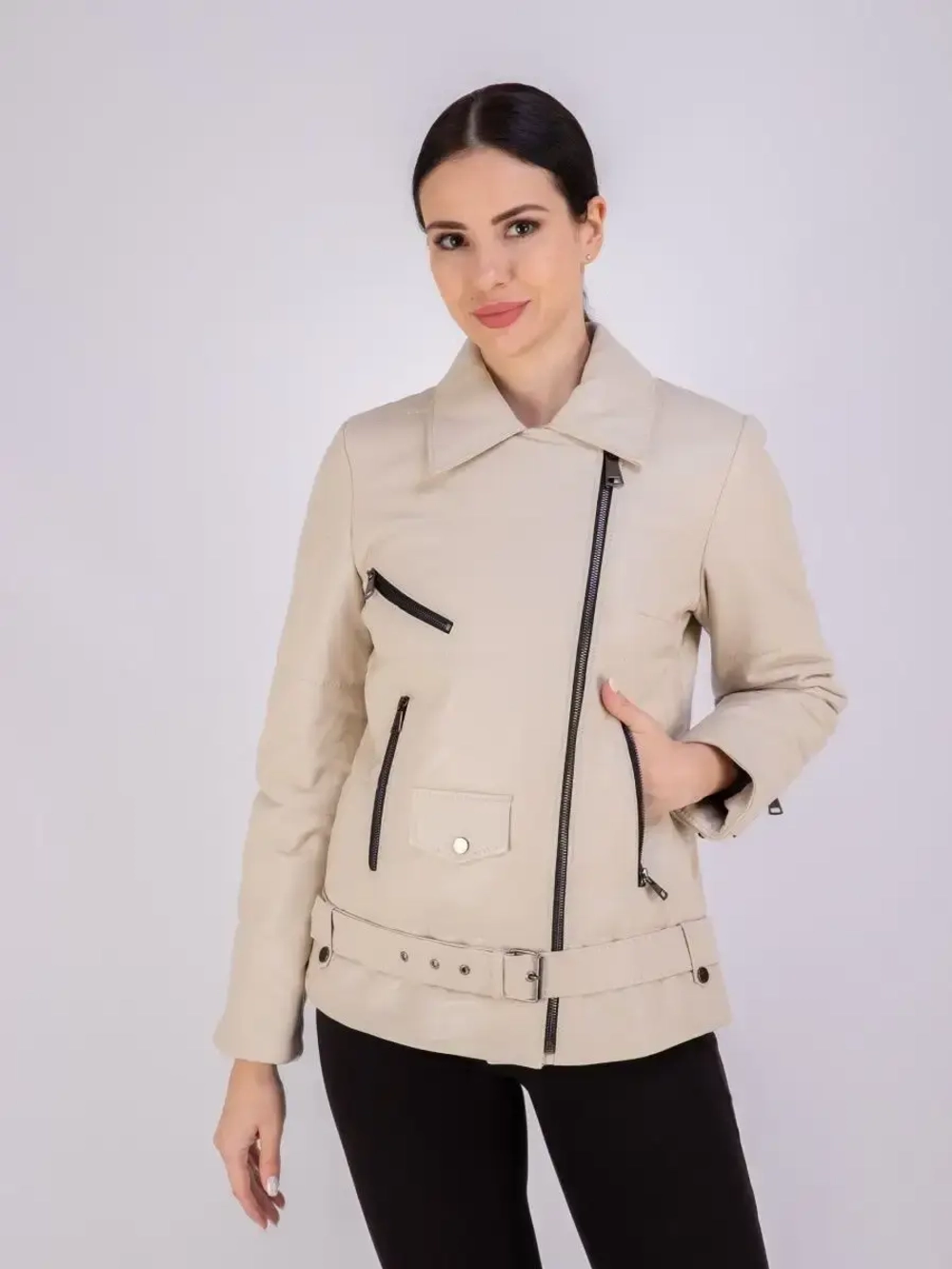 Куртка женская натуральная кожаная утепленная косуха Турция