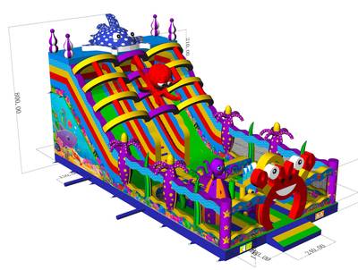 Коммерческий надувной батут «Мега риф 2», 14*7*8 м