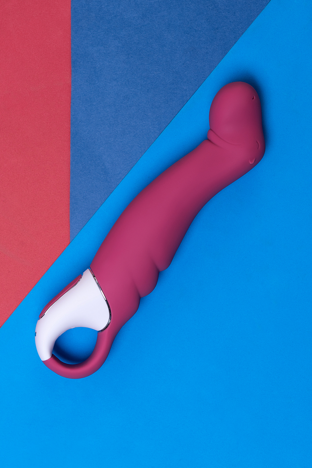 Нереалистичный вибратор Satisfyer Vibes Petting Hippo, силикон, красный, 22,9 см.