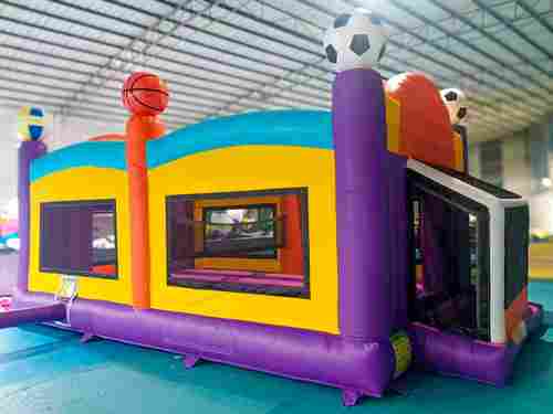 Коммерческий надувной батут «Веселый баскетбол», 8x4x3.5 м